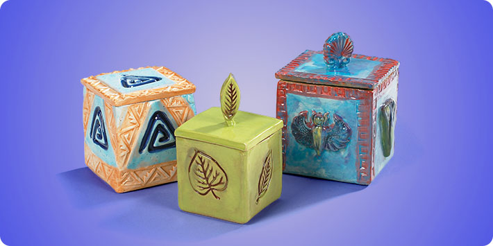 Textured Pottery Boxes
